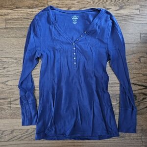 Old Navy Royal Blue Long Sleeve Tee with Button Accents